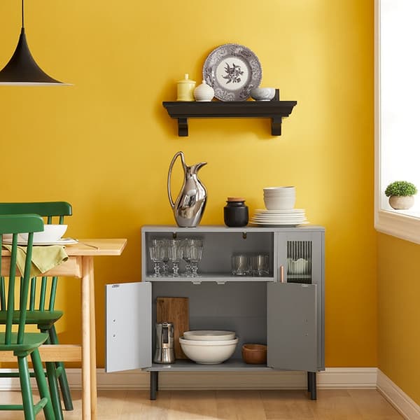 Rootz Modern keittiökaappi - Senkki - Eteisen vaatekaappi - Lipasto - MDF ja metallirakenne - Säädettävät hyllyt - Kaatumaton muotoilu - 80 cm x 75 cm