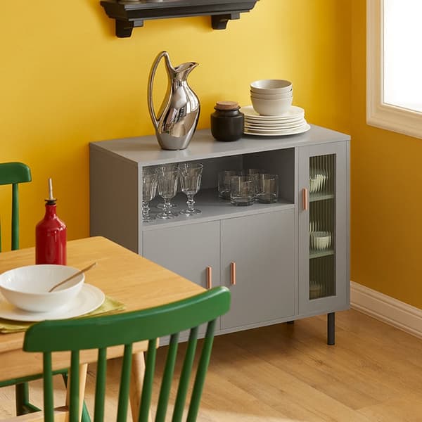 Rootz Modern keittiökaappi - Senkki - Eteisen vaatekaappi - Lipasto - MDF ja metallirakenne - Säädettävät hyllyt - Kaatumaton muotoilu - 80 cm x 75 cm