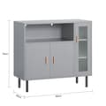 Pikkukuva 5 / 8: Rootz Modern keittiökaappi - Senkki - Eteisen vaatekaappi - Lipasto - MDF ja metallirakenne - Säädettävät hyllyt - Kaatumaton muotoilu - 80 cm x 75 cm