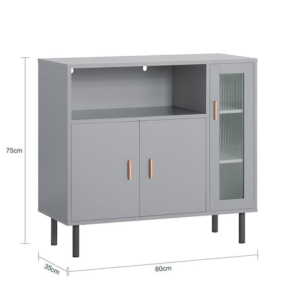 Rootz Modern keittiökaappi - Senkki - Eteisen vaatekaappi - Lipasto - MDF ja metallirakenne - Säädettävät hyllyt - Kaatumaton muotoilu - 80 cm x 75 cm