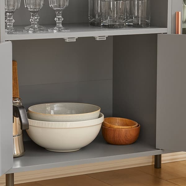 Rootz Modern keittiökaappi - Senkki - Eteisen vaatekaappi - Lipasto - MDF ja metallirakenne - Säädettävät hyllyt - Kaatumaton muotoilu - 80 cm x 75 cm