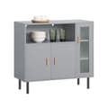 Pikkukuva 1 / 8: Rootz Modern keittiökaappi - Senkki - Eteisen vaatekaappi - Lipasto - MDF ja metallirakenne - Säädettävät hyllyt - Kaatumaton muotoilu - 80 cm x 75 cm