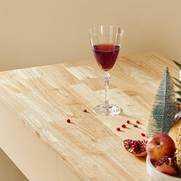 Rootz Modern Kitchen Island - Senkki - Buffetkaappi - MDF ja kumipuu - Tilava säilytystila, 5 lokeroa ja 2 laatikkoa - Viinipullon säilytystila - 120c