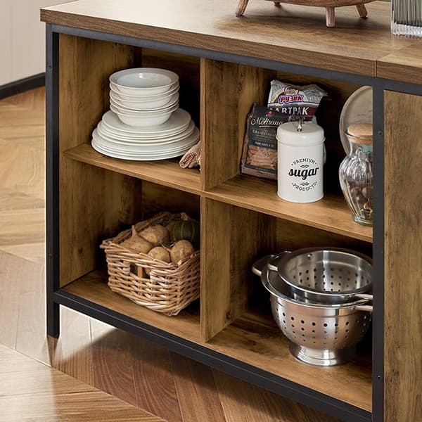 Rootz Kommodebuffé - Köksö - Köksskåp - Mångsidig förvaring - Justerbar hylla - Rymlig design - MDF och metallram - 170cm x 89cm x 60cm