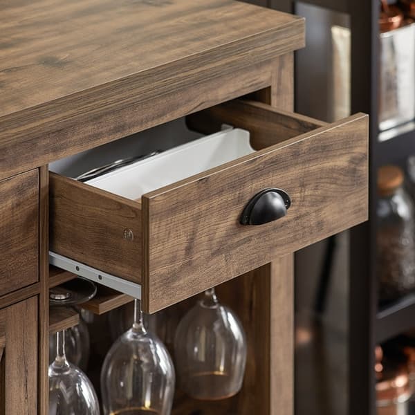 Rootz Kitchen Islandin senkki - Baaripöytä - Buffetkaappi - Vintage teollinen muotoilu - MDF- ja PB-materiaali - 110cm x 95cm x 55cm - Säilytys- ja vi