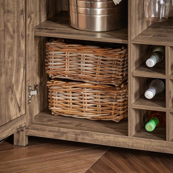 Rootz Kitchen Islandin senkki - Baaripöytä - Buffetkaappi - Vintage teollinen muotoilu - MDF- ja PB-materiaali - 110cm x 95cm x 55cm - Säilytys- ja vi