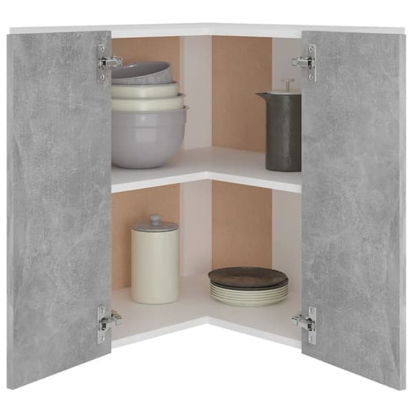 The Living Store Seinäkulmakaappi betoninharmaa 57x57x60 cm lastulevy -  Keittiökaapit