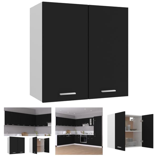 The Living Store vægskab 60x31x60 cm spånplade sort -  Køkkenskabe