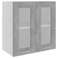 Pikkukuva 3 / 10: The Living Store Seinäkaappi lasilla betoninharmaa 60x31x60 cm tekninen puu -  Keittiökaapit