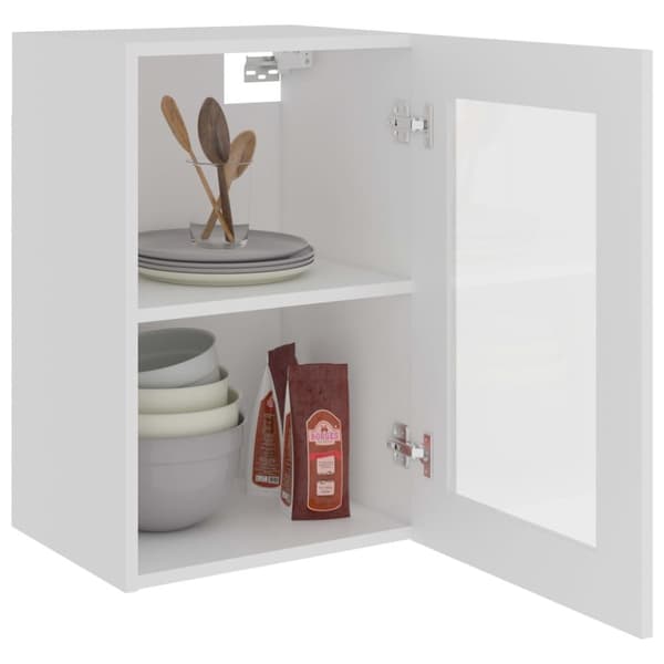 The Living Store væghængt glasskab 40x31x60 cm konstrueret træ hvid -  Køkkenskabe