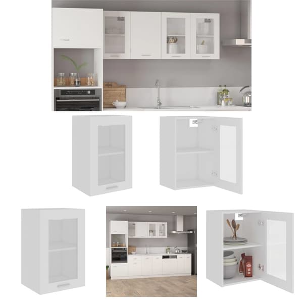 The Living Store væghængt glasskab 40x31x60 cm konstrueret træ hvid -  Køkkenskabe