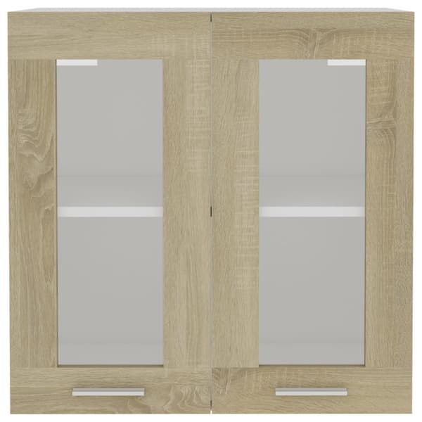 The Living Store vægskab med glaslåger 60x31x60 cm spånplade sonoma-eg -  Køkkenskabe