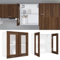 Miniatyrbillede 7 af 10: The Living Store væghængt glasskab 60x31x60 cm konstrueret træ brun egetræ -  Køkkenskabe