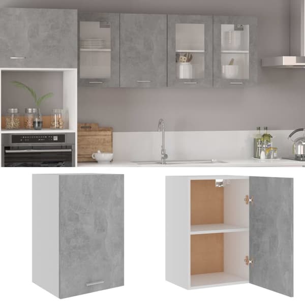 The Living Store vægskab 39,5x31x60 cm konstrueret træ betongrå -  Køkkenskabe
