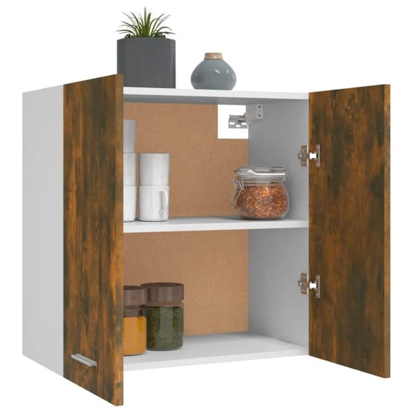 The Living Store vægskab 60x31x60 cm konstrueret træ røget egetræsfarve -  Køkkenskabe