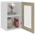 Miniatyrbillede 5 af 11: The Living Store væghængt glasskab 40x31x60 cm konstrueret træ sonoma-eg -  Køkkenskabe