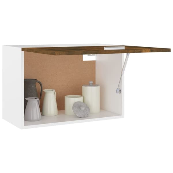 The Living Store vægskab 60x31x40 cm konstrueret træ røget egetræsfarve -  Køkkenskabe