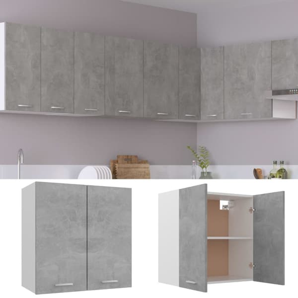 The Living Store Seinäkaappi betoninharmaa 60x31x60 cm lastulevy -  Keittiökaapit