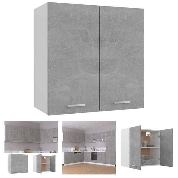 The Living Store Seinäkaappi betoninharmaa 60x31x60 cm lastulevy -  Keittiökaapit