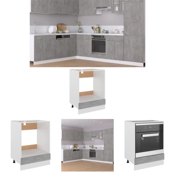 The Living Store Överskåp betonggrå 60x46x81,5 cm konstruerat trä -  Köksskåp