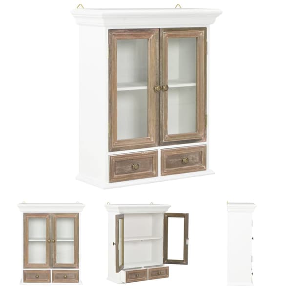 The Living Store vægskab 49x22x59 cm konstrueret træ hvid - Køkkenskabe