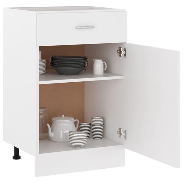 The Living Store skuffeunderskab 50x46x81,5 cm spånplade hvid -  Køkkenskabe
