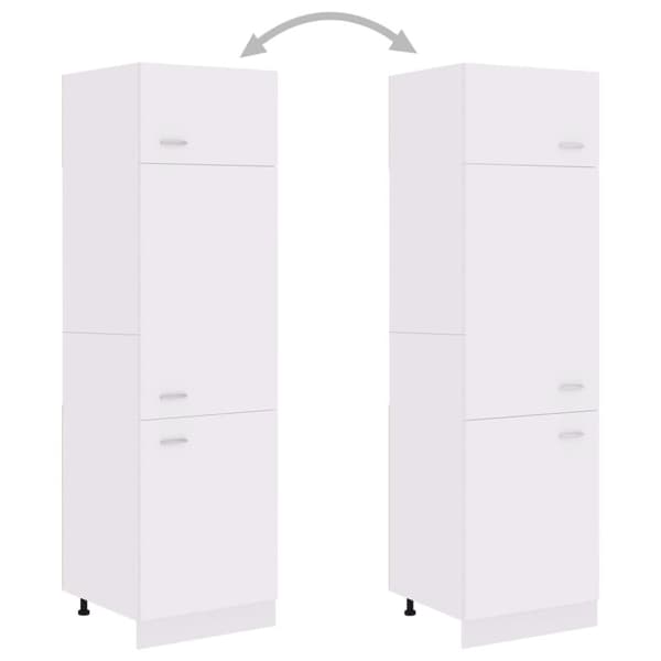 The Living Store skab til køleskab 60x57x207 cm spånplade hvid -  Køkkenskabe