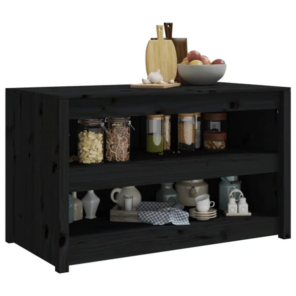 The Living Store Köksskåp för utomhusbruk svart 106x55x64 cm massiv furu -  Köksskåp