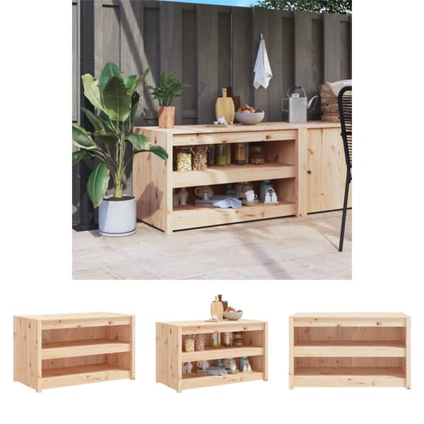 The Living Store Ulkokeittiökaappi 106x55x64 cm täysi mänty -  Keittiökaapit