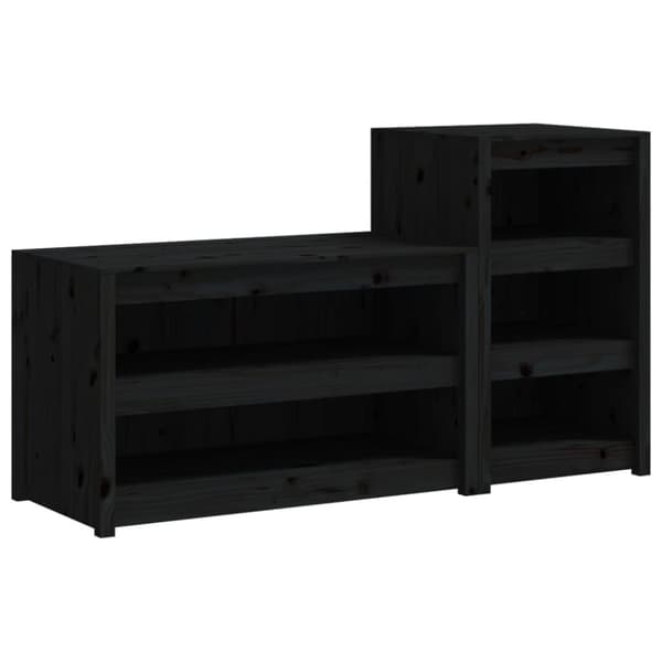 The Living Store Ulkokeittiökaapit 2 kpl musta täysi mänty -  Keittiökaapit