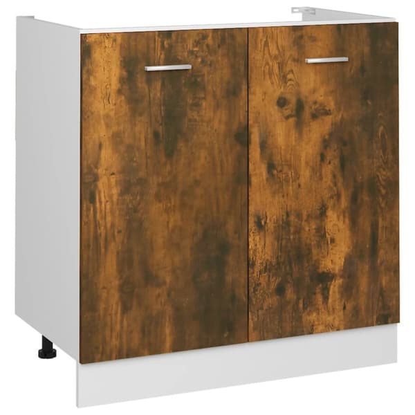 Køkkenskabe - Living skab 80x46x81,5 cm konstrueret træ røget egetræsfarve