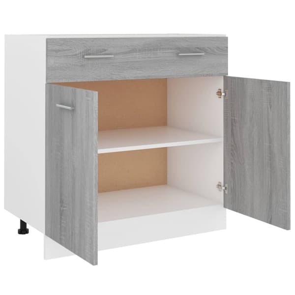 Keittiökaapit - Living Alakaappi laatikolla harmaa Sonoma 80x46x81,5 cm tekninen puu