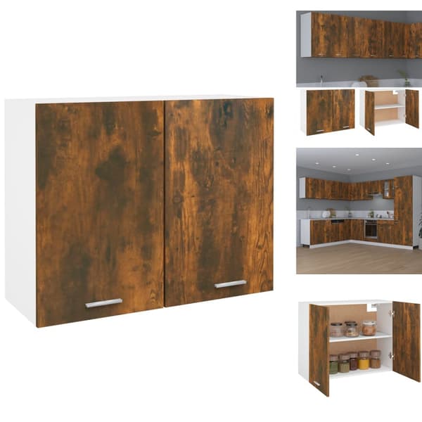 Køkkenskabe - Living vægskab 80x31x60 cm konstrueret træ røget egetræsfarve