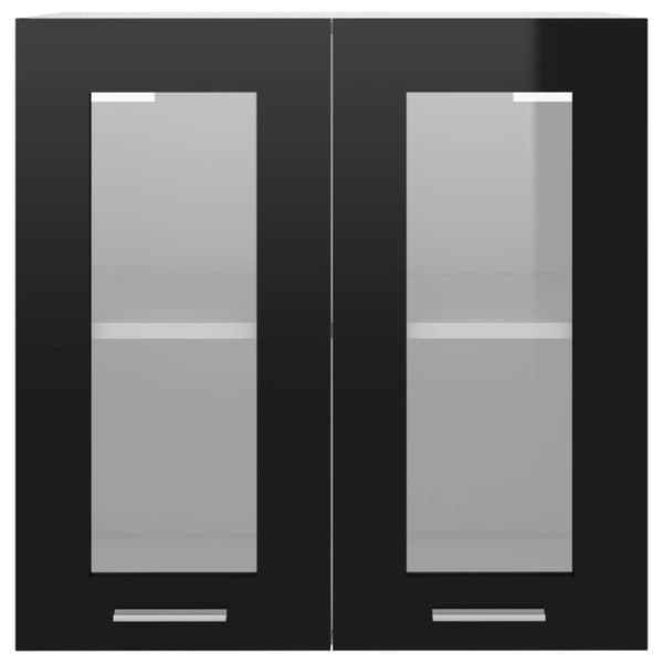 Køkkenskabe - Living væghængt glasskab 60x31x60 cm konstrueret træ sort