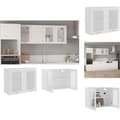 Miniatyrbillede 1 af 10: Køkkenskabe - Living væghængt glasskab 80x31x60 cm konstrueret træ hvid