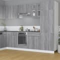 Pikkukuva 2 / 10: Riippuva lasikaappi harmaa Sonoma 60x31x60 cm tekninen puu - Riippuva Lasikaappi - Riippuvat Lasikaapit - Home & Living
