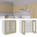 Pikkukuva 2 / 10: Seinäkaappi lasilla Sonoma-tammi 60x31x60 cm tekninen puu - Seinäkaappi - Seinäkaapit - Home & Living
