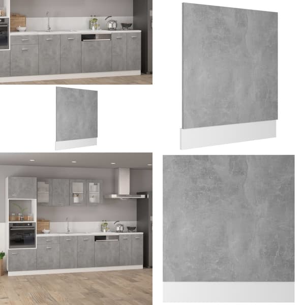 Låge til opvaskemaskine 59,5x3x67 cm konstrueret træ betongrå - Panel Til Opvaskemaskine - Paneler Til Opvaskemaskiner - Home & Living