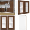 Miniatyrbillede 1 af 10: Væghængt glasskab 60x31x60 cm konstrueret træ brun egetræ - Væghængt Glasskab - Væghængte Glasskabe - Home & Living