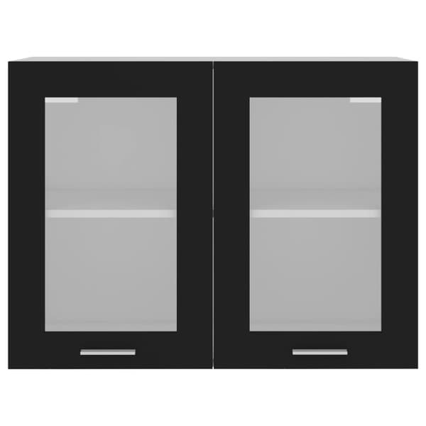 Væghængt glasskab 80x31x60 cm konstrueret træ sort - Væghængt Glasskab - Væghængte Glasskabe - Home & Living