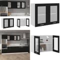 Miniatyrbillede 1 af 10: Væghængt glasskab 80x31x60 cm konstrueret træ sort - Væghængt Glasskab - Væghængte Glasskabe - Home & Living