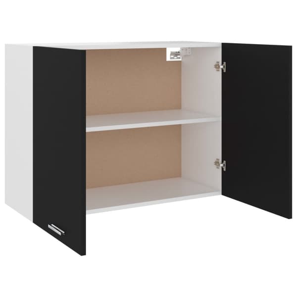 Seinäkaappi musta 80x31x60 cm tekninen puu - Seinäkaappi - Seinäkaapit - Home & Living