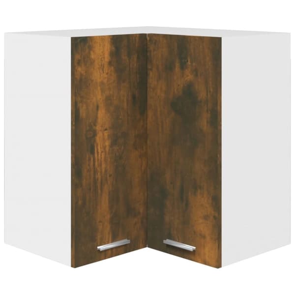 Væghængt hjørneskab 57x57x60 cm konstrueret træ røget egetræ - Hjørneskab - Hjørneskabe - Home & Living