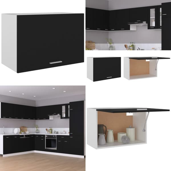 Vægskab 60x31x40 cm konstrueret træ sort - Overskab - Overskabe - Home & Living