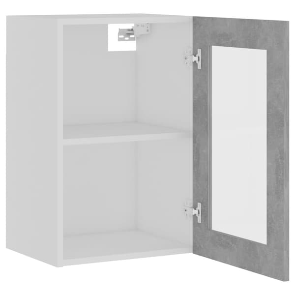 Væghængt glasskab 40x31x60 cm konstrueret træ betongrå - Væghængt Glasskab - Væghængte Glasskabe - Home & Living