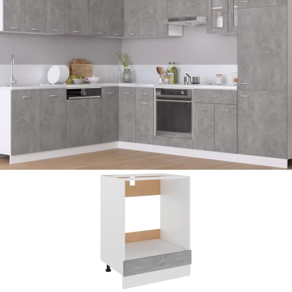 Överskåp betonggrå 60x46x81,5 cm konstruerat trä - Köksskåp - Skåp - Home & Living