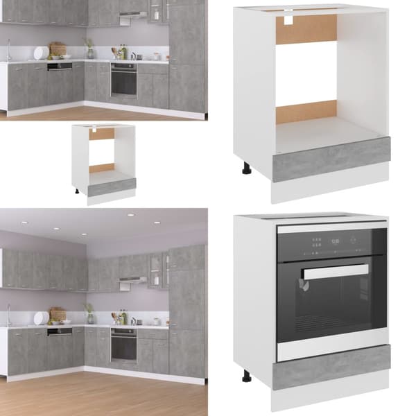 Överskåp betonggrå 60x46x81,5 cm konstruerat trä - Köksskåp - Skåp - Home & Living