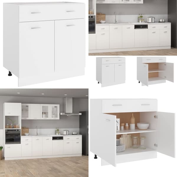 Alalipastokaappi valkoinen 80x46x81,5 cm tekninen puu - Lipastokaappi - Lipastokaapit - Home & Living