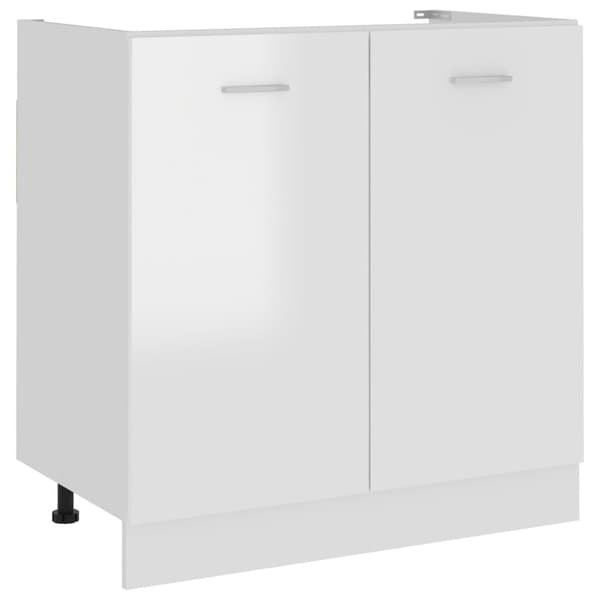 Underskab 80x46x81,5 cm konstrueret træ hvid højglans - Underskab Til Håndvask - Underskabe Til Håndvask - Home & Living