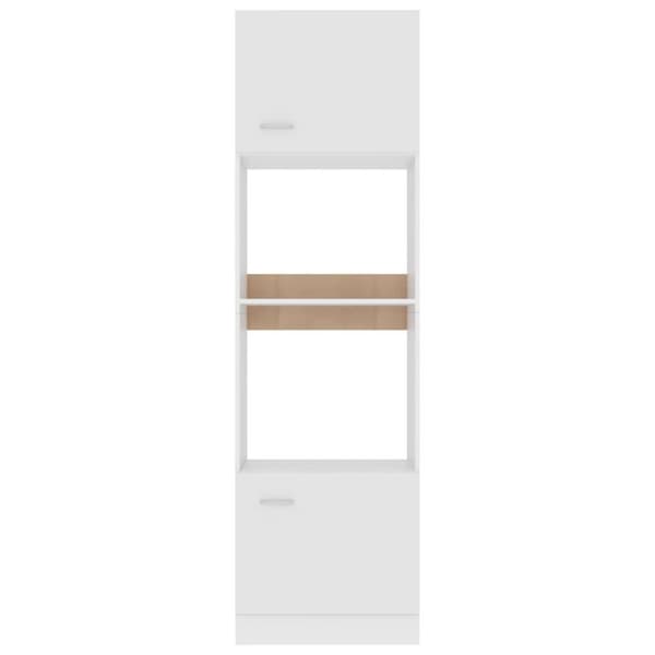 Mikroaaltouunin kaappi valkoinen 60x57x207 cm tekninen puu - Mikroaaltouunin Kaappi - Mikroaaltouunin Kaapit - Home & Living